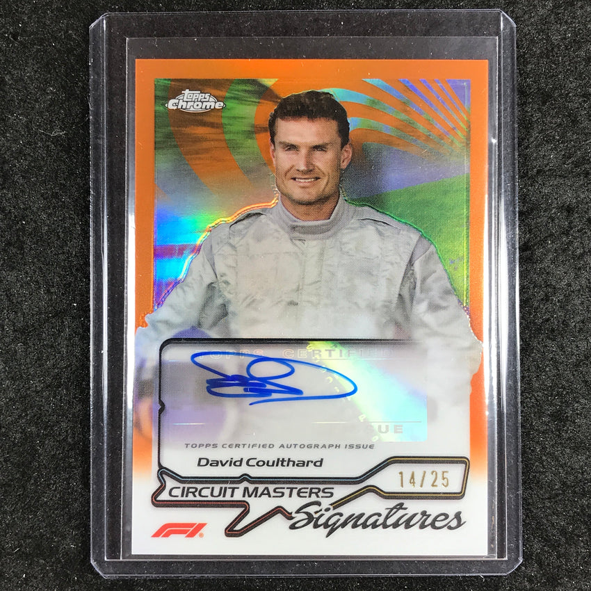 2024 Topps Chrome Formula 1 DAVID COULTHARD Circuit Masters Auto Orange 14/25
