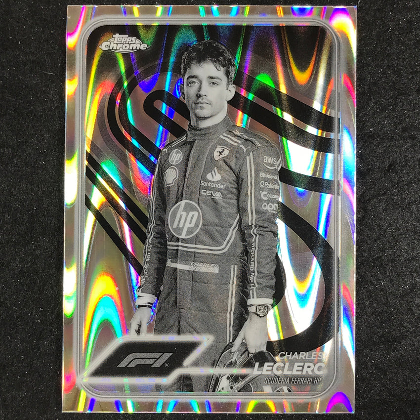 2024 Topps Chrome Formula 1 CHARLES LECLERC Black White RayWave #3