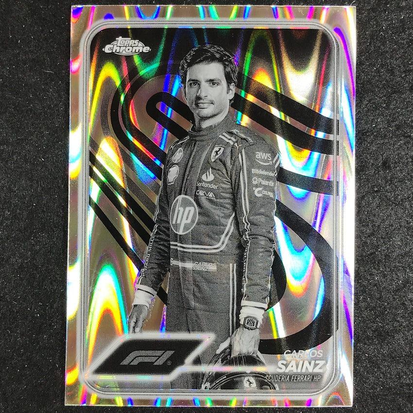 2024 Topps Chrome Formula 1 CARLOS SAINZ Black White RayWave #4