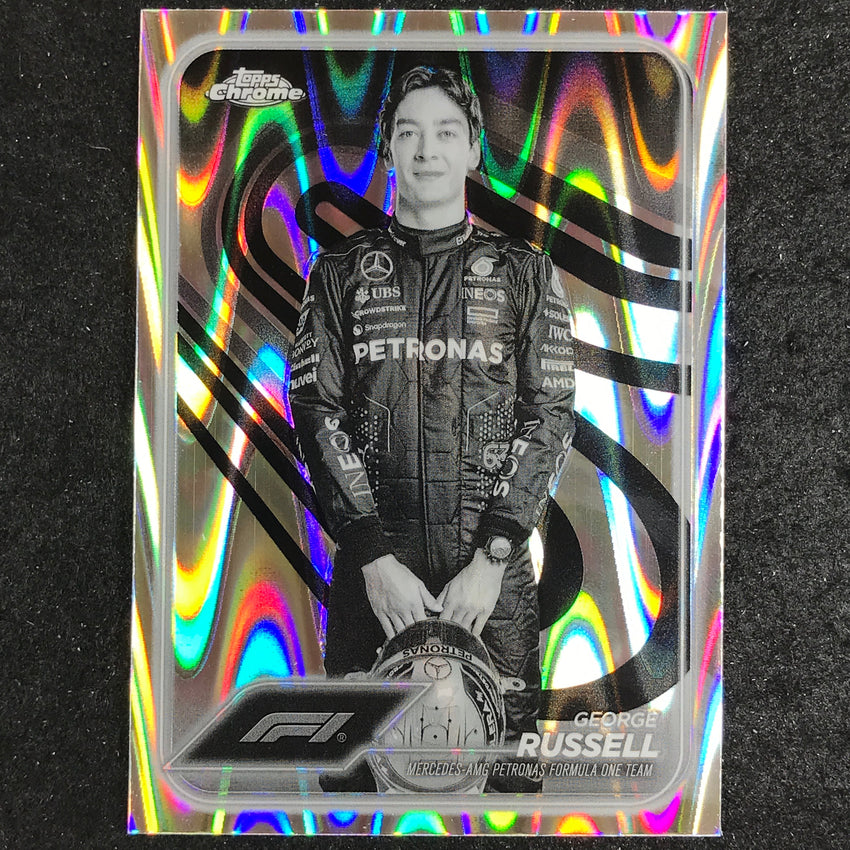 2024 Topps Chrome Formula 1 GEORGE RUSSELL Black White RayWave #5