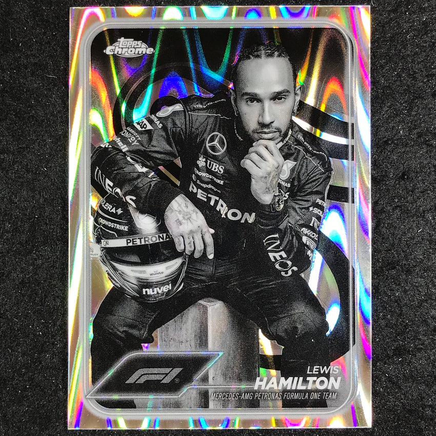 2024 Topps Chrome Formula 1 LEWIS HAMILTON Black White RayWave #6