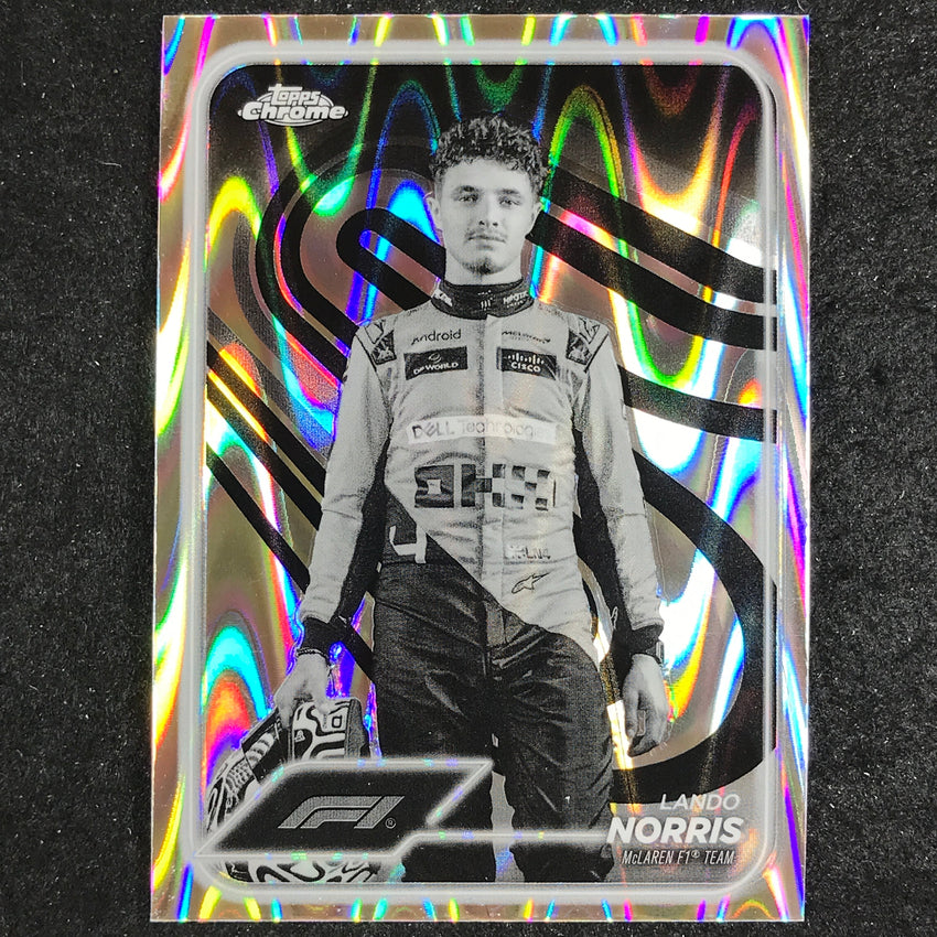 2024 Topps Chrome Formula 1 LANDO NORRIS Black White RayWave #7