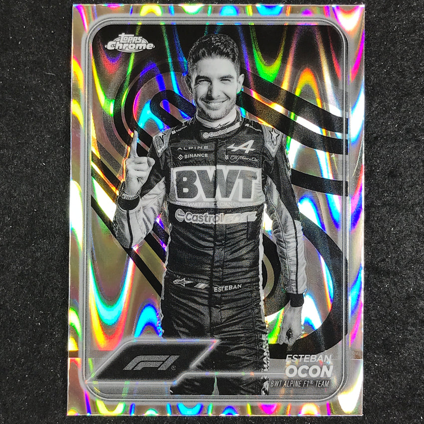 2024 Topps Chrome Formula 1 ESTEBAN OCON Black White RayWave #9