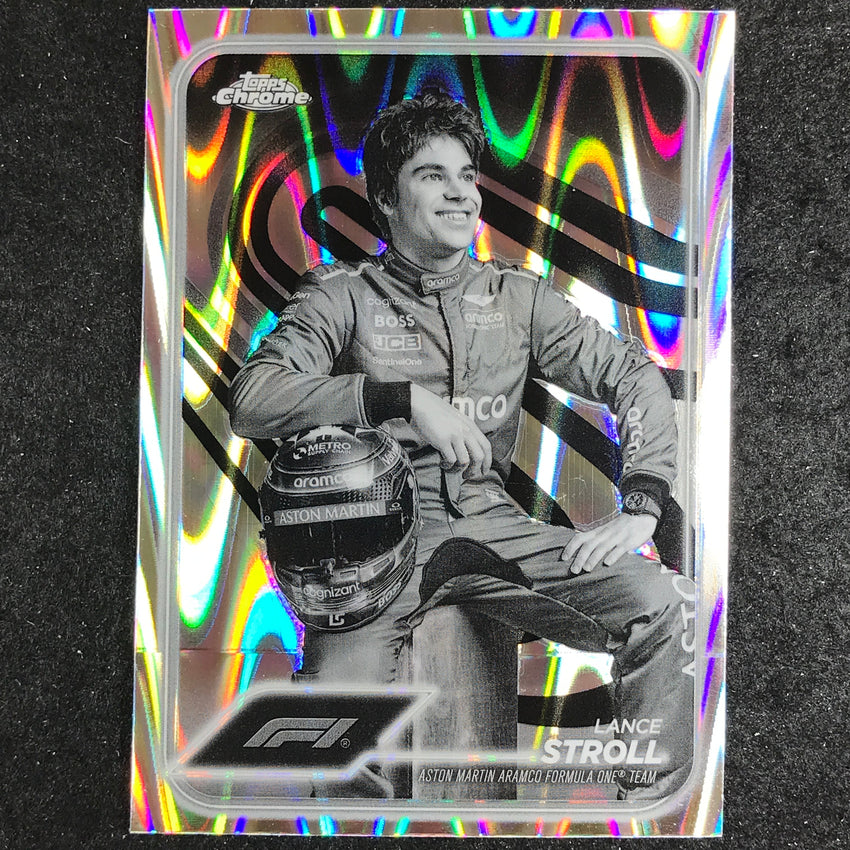 2024 Topps Chrome Formula 1 LANCE STROLL Black White RayWave #12