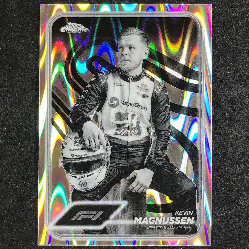 2024 Topps Chrome Formula 1 KEVIN MAGNUSSEN Black White RayWave #16