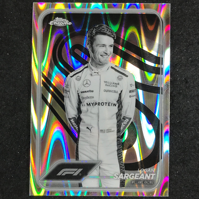 2024 Topps Chrome Formula 1 LOGAN SARGEANT Black White RayWave #20