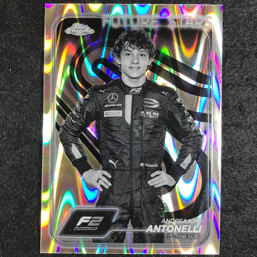 2024 Topps Chrome Formula 1 ANDREA KIMI ANTONELLI Black White RayWave #22
