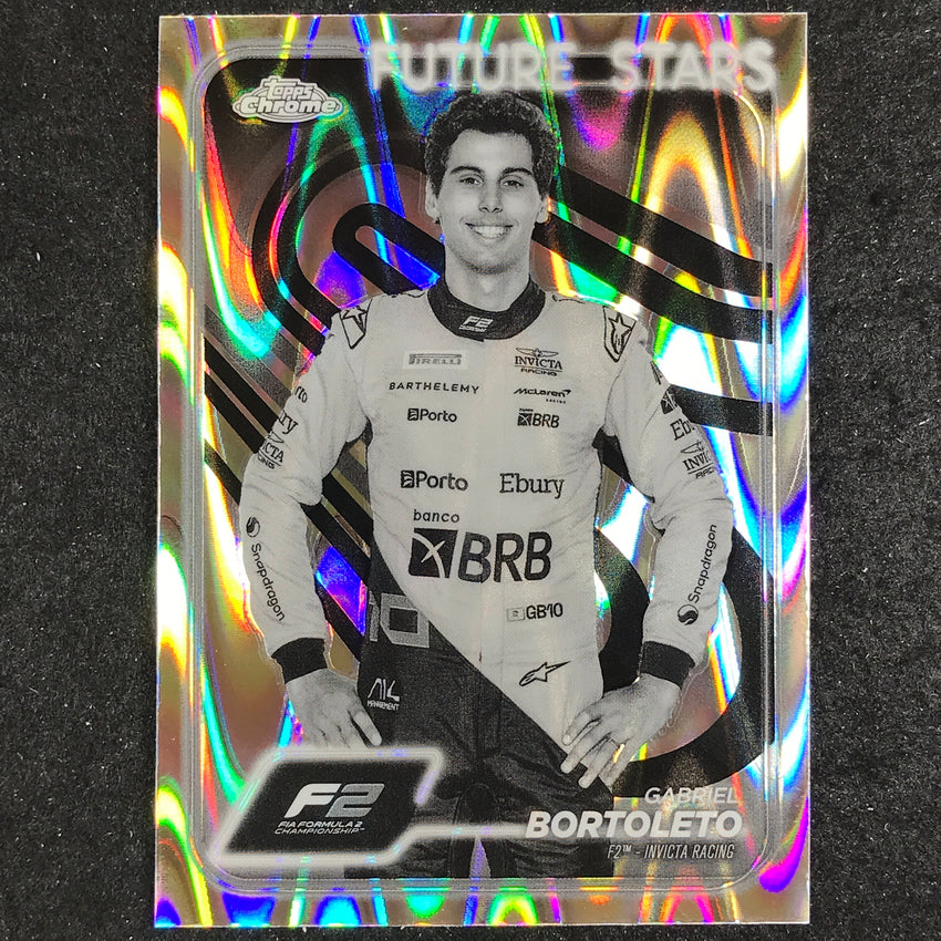 2024 Topps Chrome Formula 1 GABRIEL BORTOLETO Black White RayWave #28