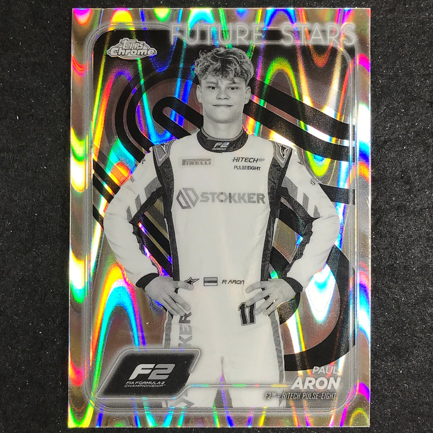 2024 Topps Chrome Formula 1 PAUL ARON Black White RayWave #31