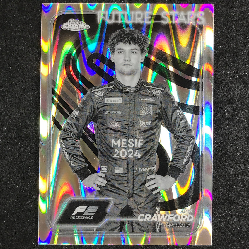 2024 Topps Chrome Formula 1 JAK CRAWFORD Black White RayWave #33