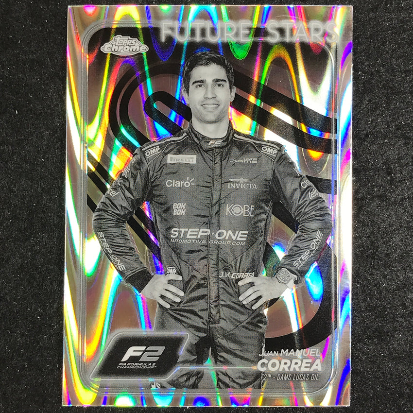 2024 Topps Chrome Formula 1 JUAN MANUEL CORREA Black White RayWave #34