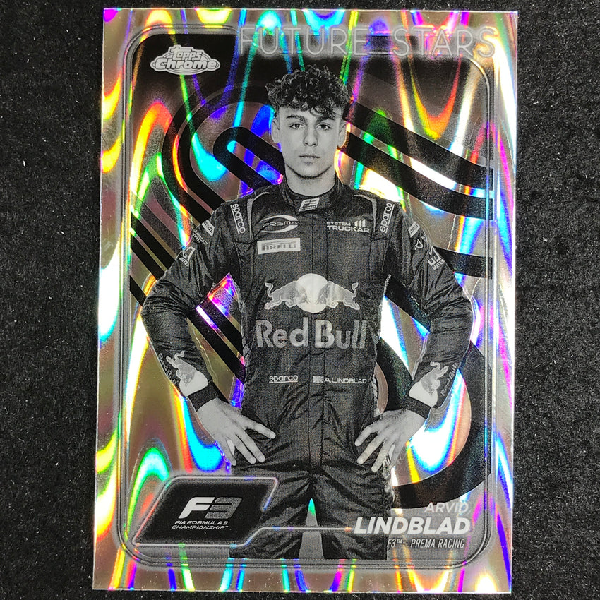 2024 Topps Chrome Formula 1 ARVID LINDBLAD Black White RayWave #45