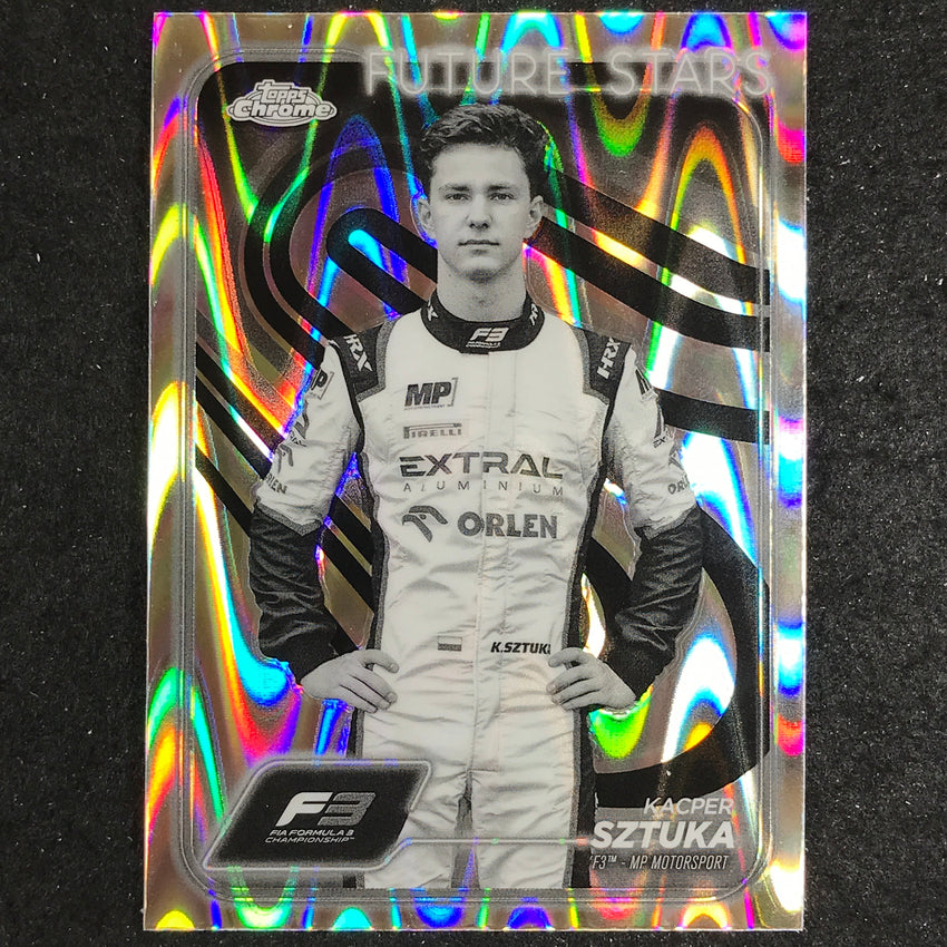 2024 Topps Chrome Formula 1 KACPER SZTUKA Black White RayWave #50