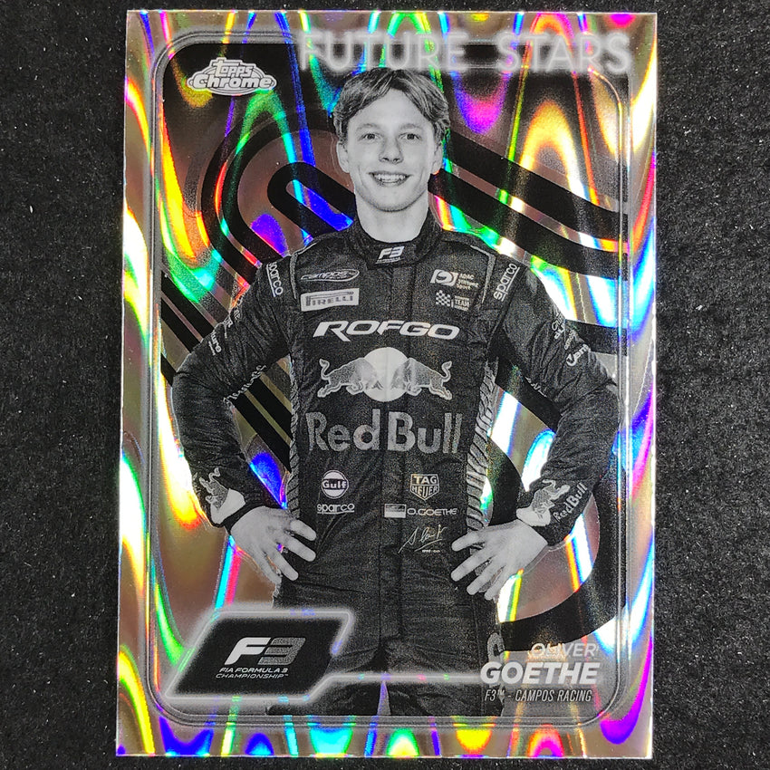 2024 Topps Chrome Formula 1 OLIVER GOETHE Black White RayWave #52