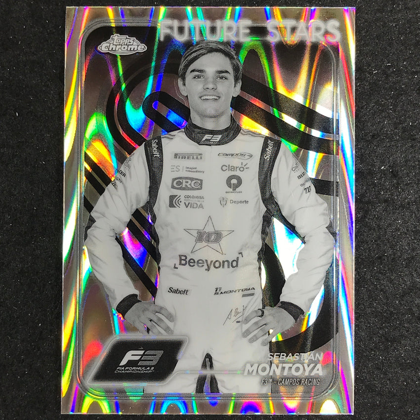 2024 Topps Chrome Formula 1 SEBASTIAN MONTOYA Black White RayWave #53
