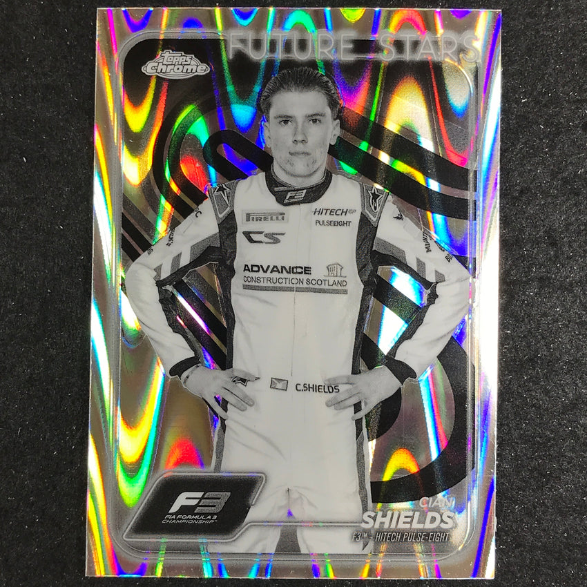 2024 Topps Chrome Formula 1 CIAN SHIELDS Black White RayWave #57