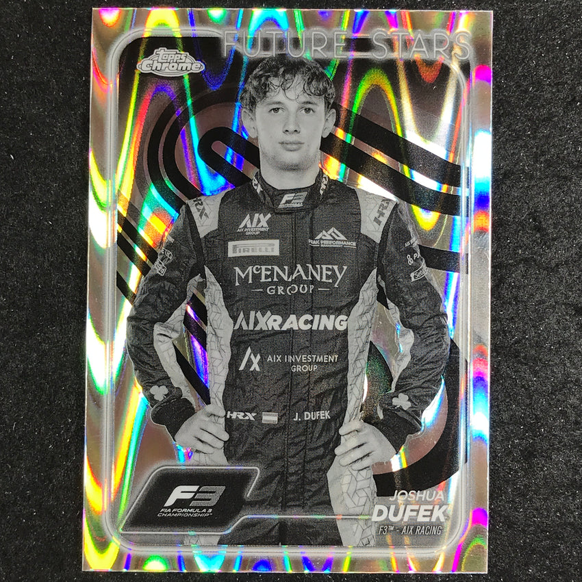 2024 Topps Chrome Formula 1 JOSHUA DUFEK Black White RayWave #69