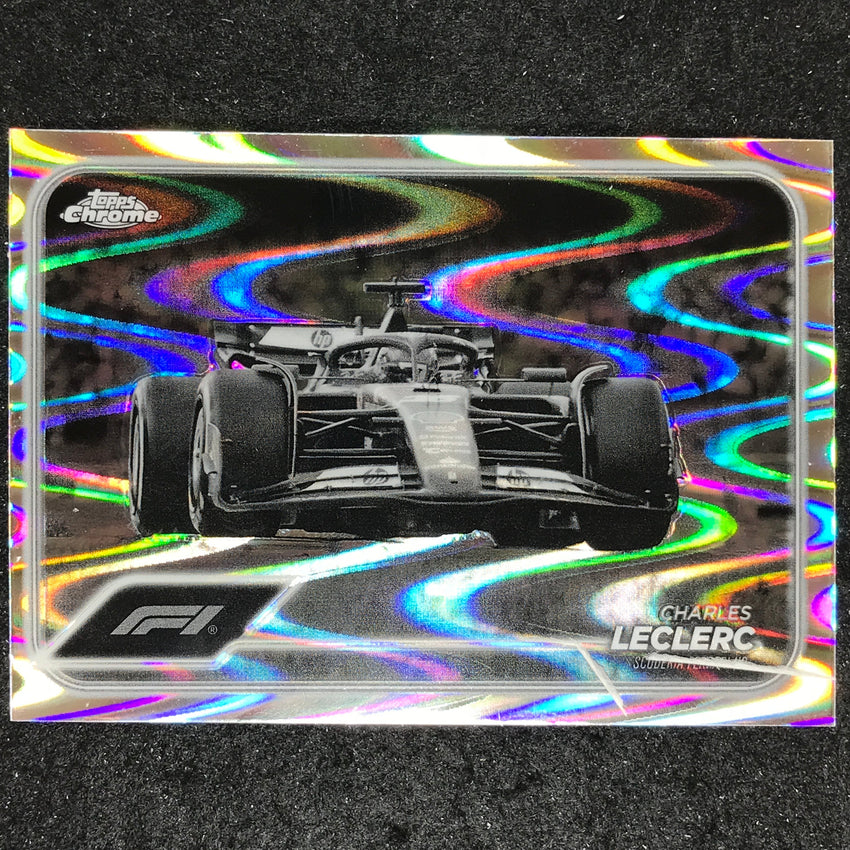 2024 Topps Chrome Formula 1 CHARLES LECLERC Black White RayWave #75