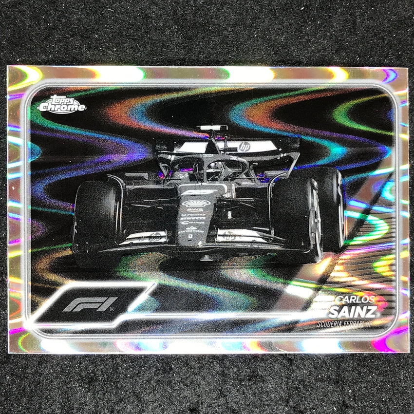 2024 Topps Chrome Formula 1 CARLOS SAINZ Black White RayWave #76