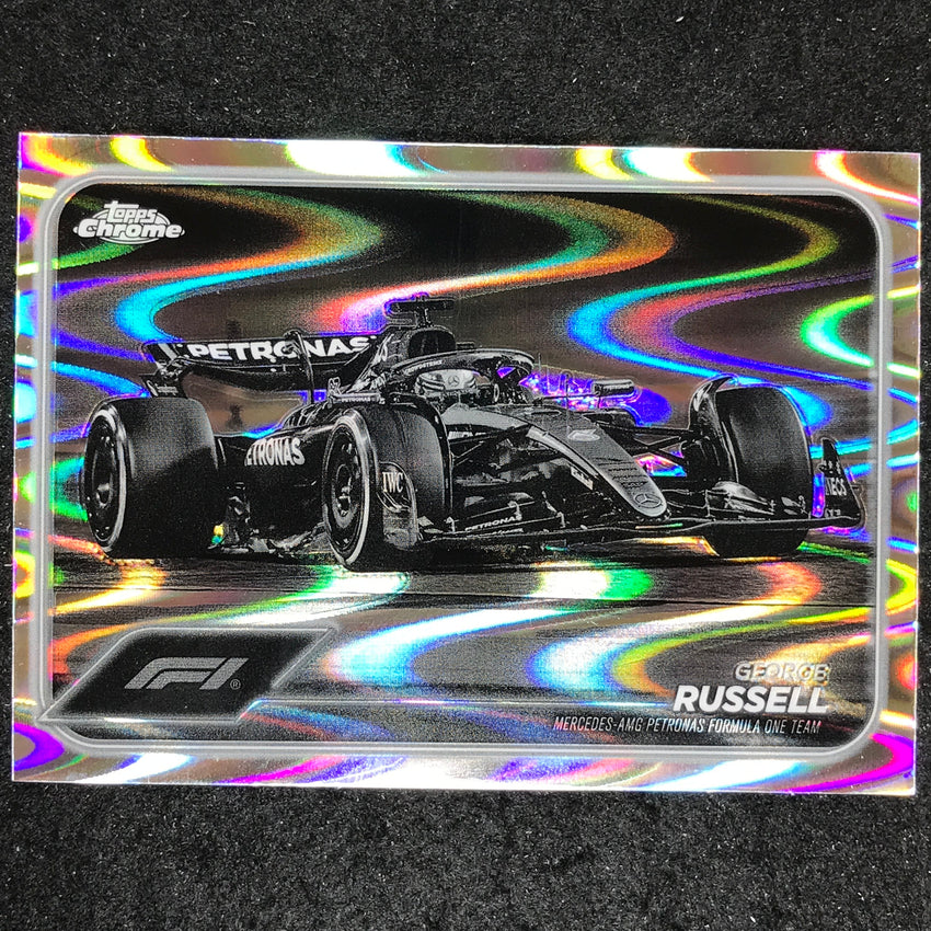 2024 Topps Chrome Formula 1 GEORGE RUSSELL Black White RayWave #77
