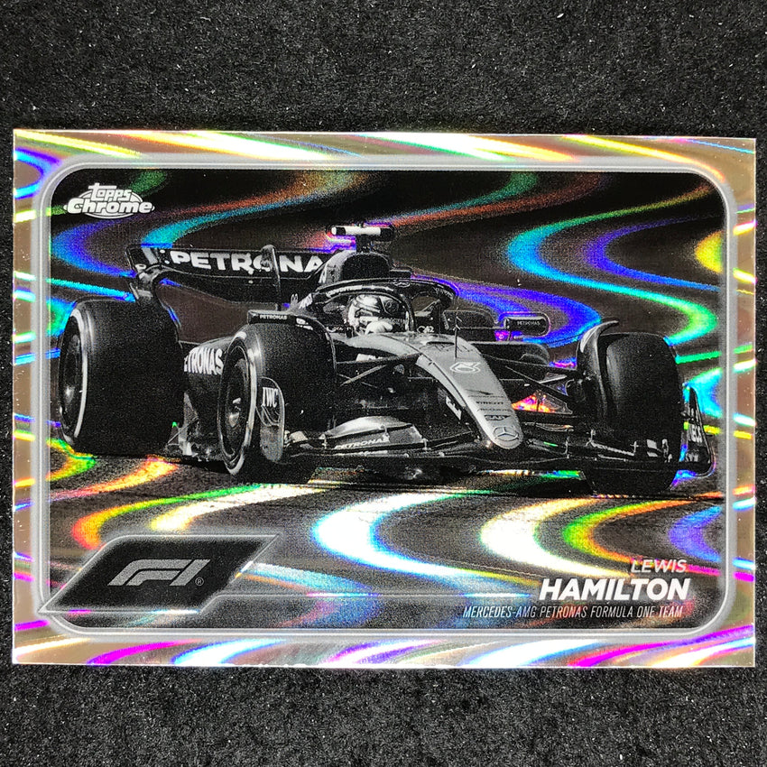 2024 Topps Chrome Formula 1 LEWIS HAMILTON Black White RayWave #78