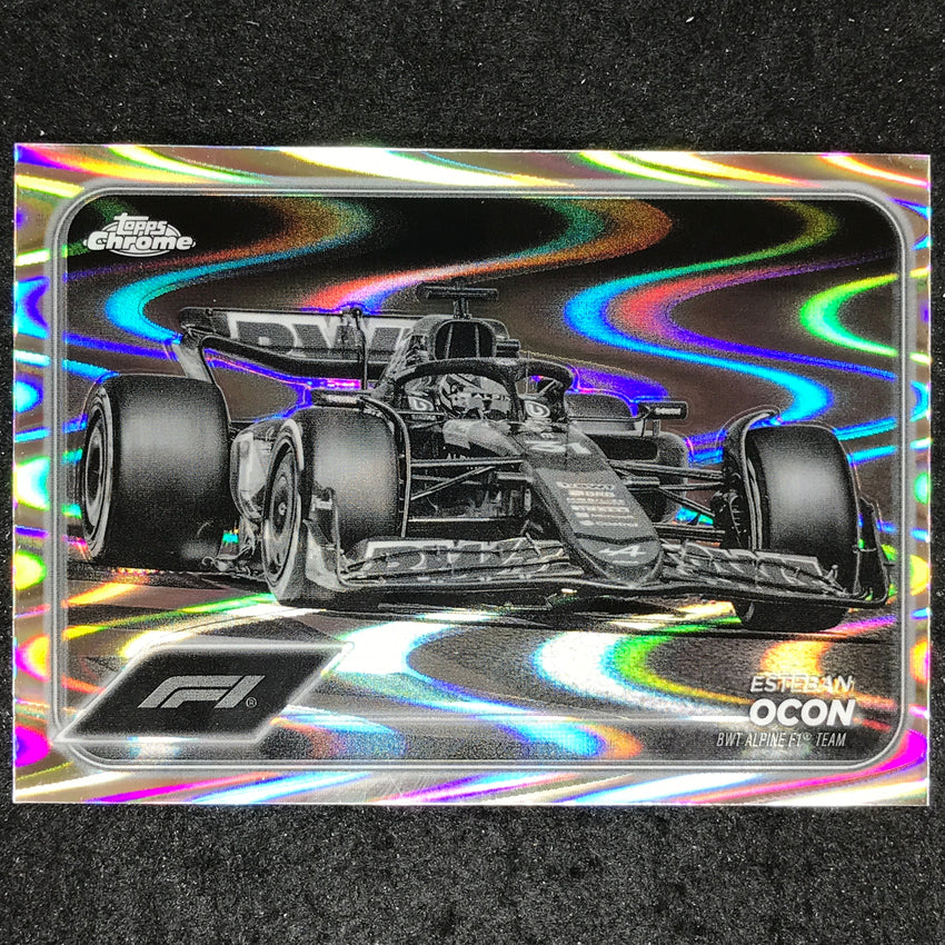 2024 Topps Chrome Formula 1 ESTEBAN OCON Black White RayWave #81