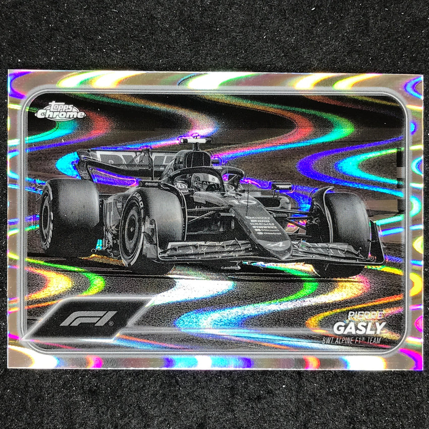 2024 Topps Chrome Formula 1 PIERRE GASLY Black White RayWave #82
