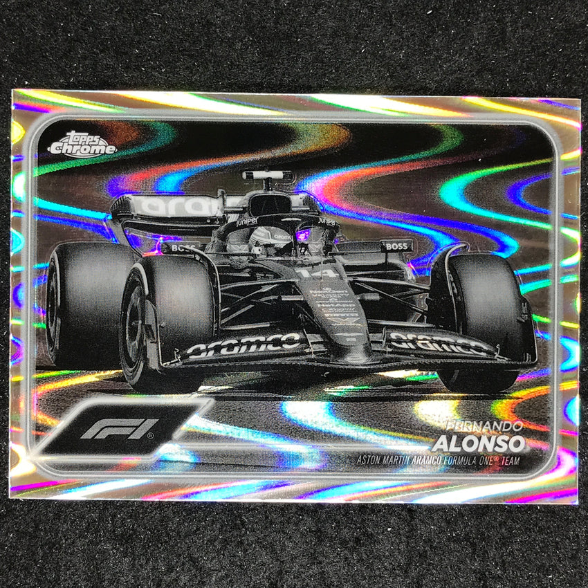 2024 Topps Chrome Formula 1 FERNANDO ALONSO Black White RayWave #83