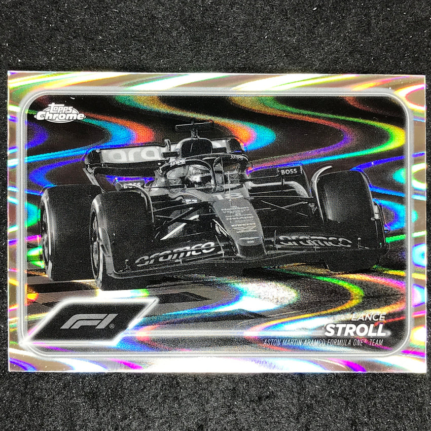 2024 Topps Chrome Formula 1 LANCE STROLL Black White RayWave #84