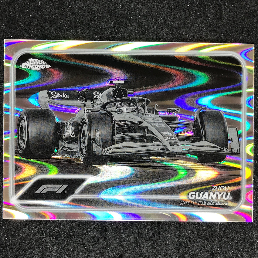 2024 Topps Chrome Formula 1 ZHOU GUANYU Black White RayWave #86