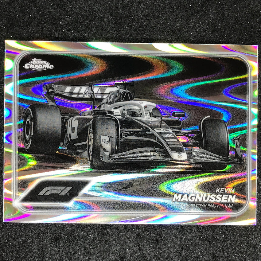 2024 Topps Chrome Formula 1 KEVIN MAGNUSSEN Black White RayWave #88