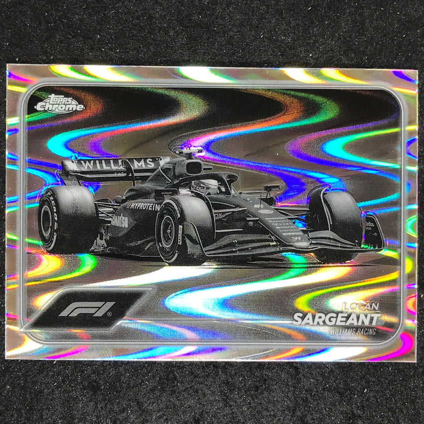 2024 Topps Chrome Formula 1 LOGAN SARGEANT Black White RayWave #92