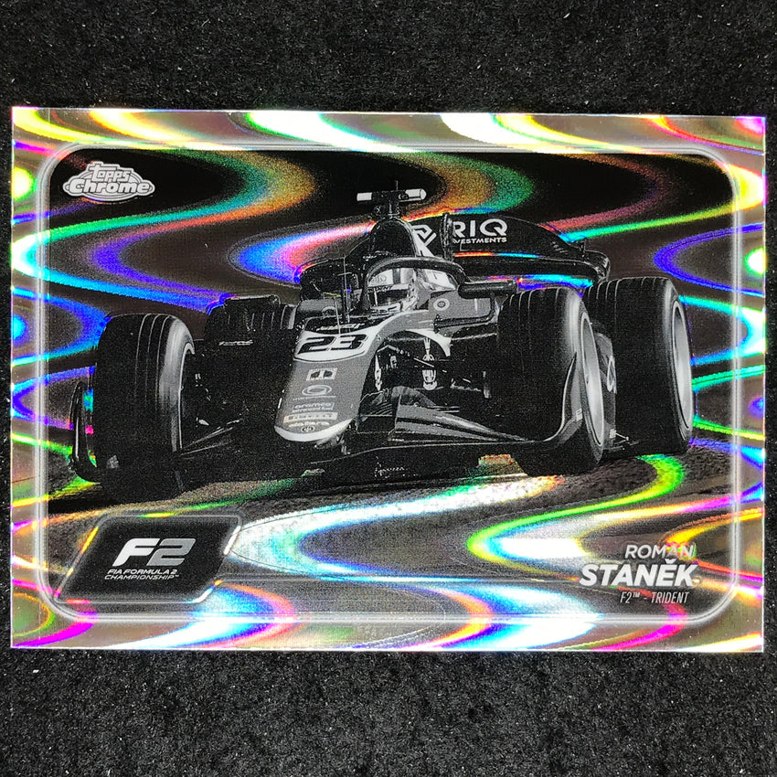 2024 Topps Chrome Formula 1 ROMAN STANEK Black White RayWave #110