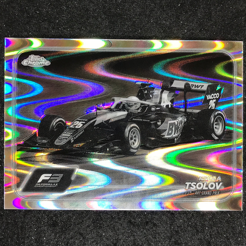 2024 Topps Chrome Formula 1 NIKOLA TSOLOV Black White RayWave #138