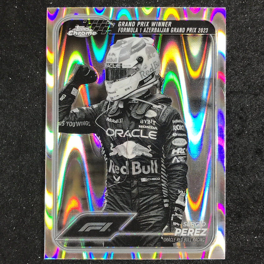 2024 Topps Chrome Formula 1 SERGIO PEREZ Black White RayWave #146