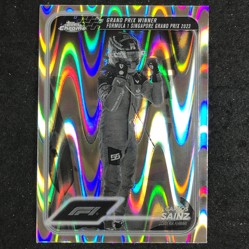 2024 Topps Chrome Formula 1 CARLOS SAINZ Black White RayWave #147