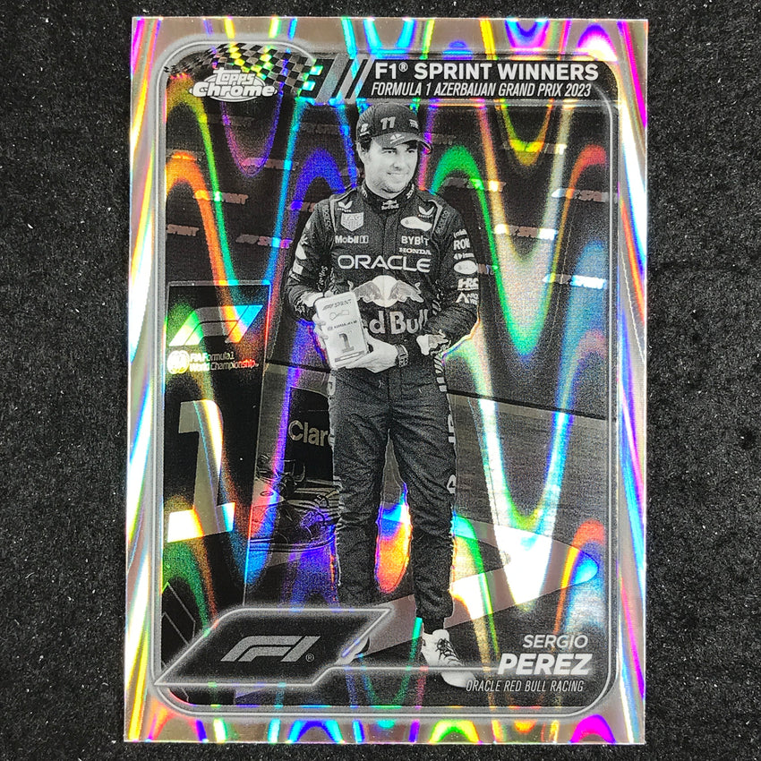 2024 Topps Chrome Formula 1 SERGIO PEREZ Black White RayWave #148