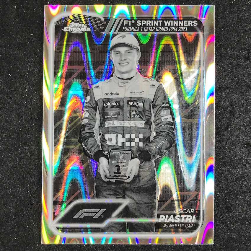 2024 Topps Chrome Formula 1 OSCAR PIASTRI Black White RayWave #151