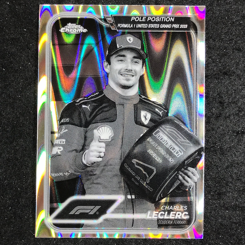 2024 Topps Chrome Formula 1 CHARLES LECLERC Black White RayWave #155