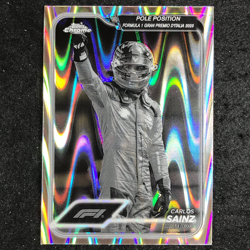2024 Topps Chrome Formula 1 CARLOS SAINZ Black White RayWave #157