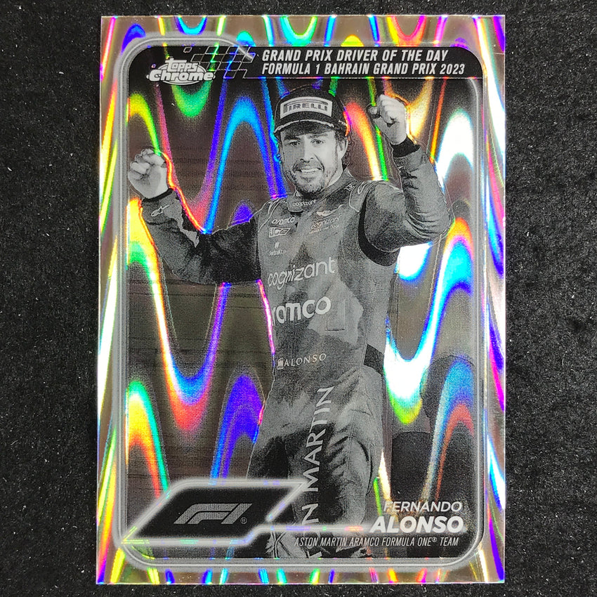 2024 Topps Chrome Formula 1 FERNANDO ALONSO Black White RayWave #159