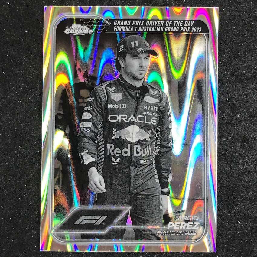 2024 Topps Chrome Formula 1 SERGIO PEREZ Black White RayWave #161