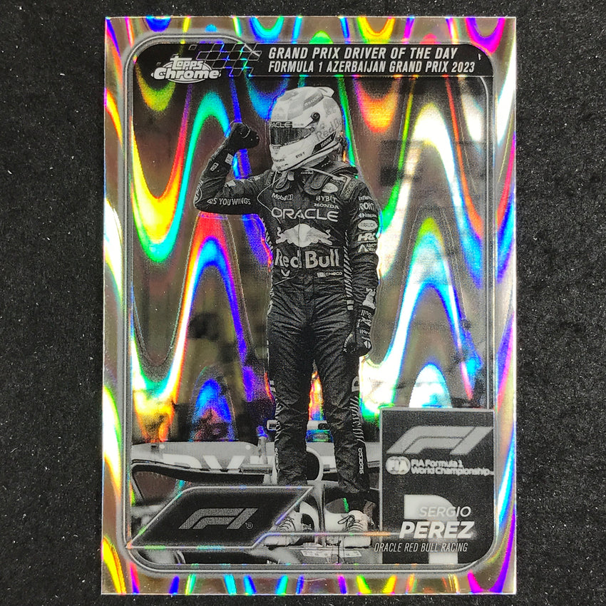 2024 Topps Chrome Formula 1 SERGIO PEREZ Black White RayWave #162