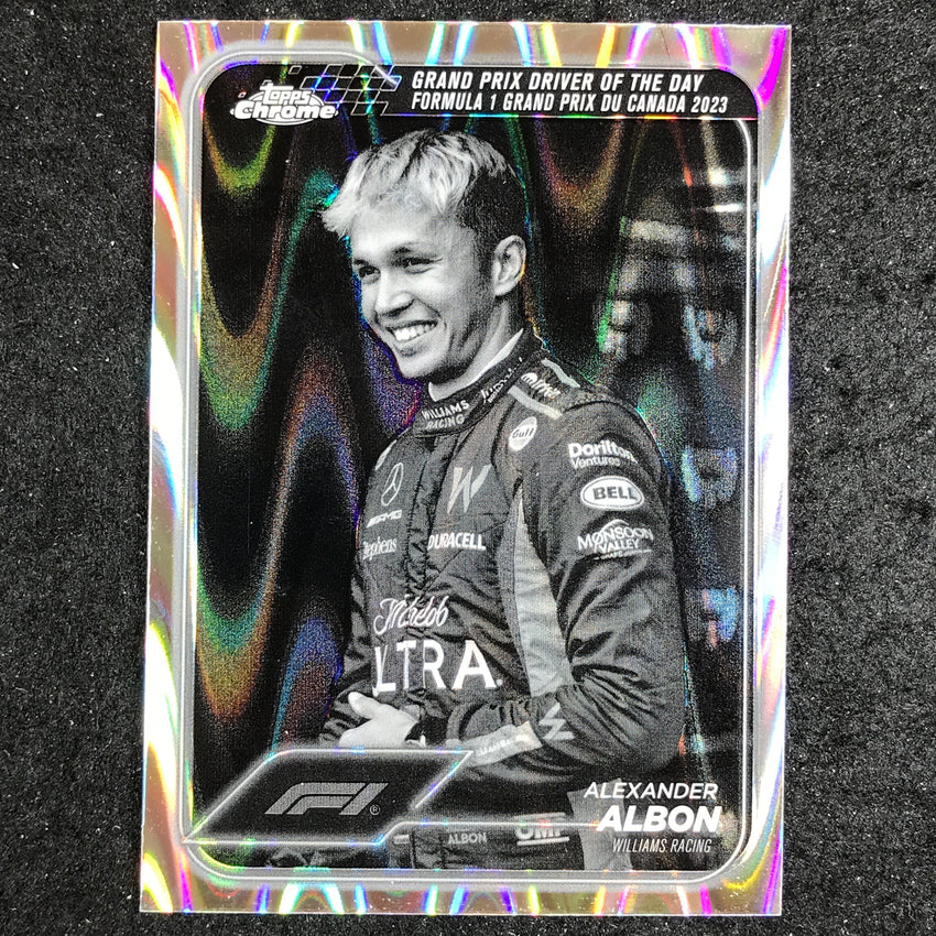 2024 Topps Chrome Formula 1 ALEXANDER ALBON Black White RayWave #166