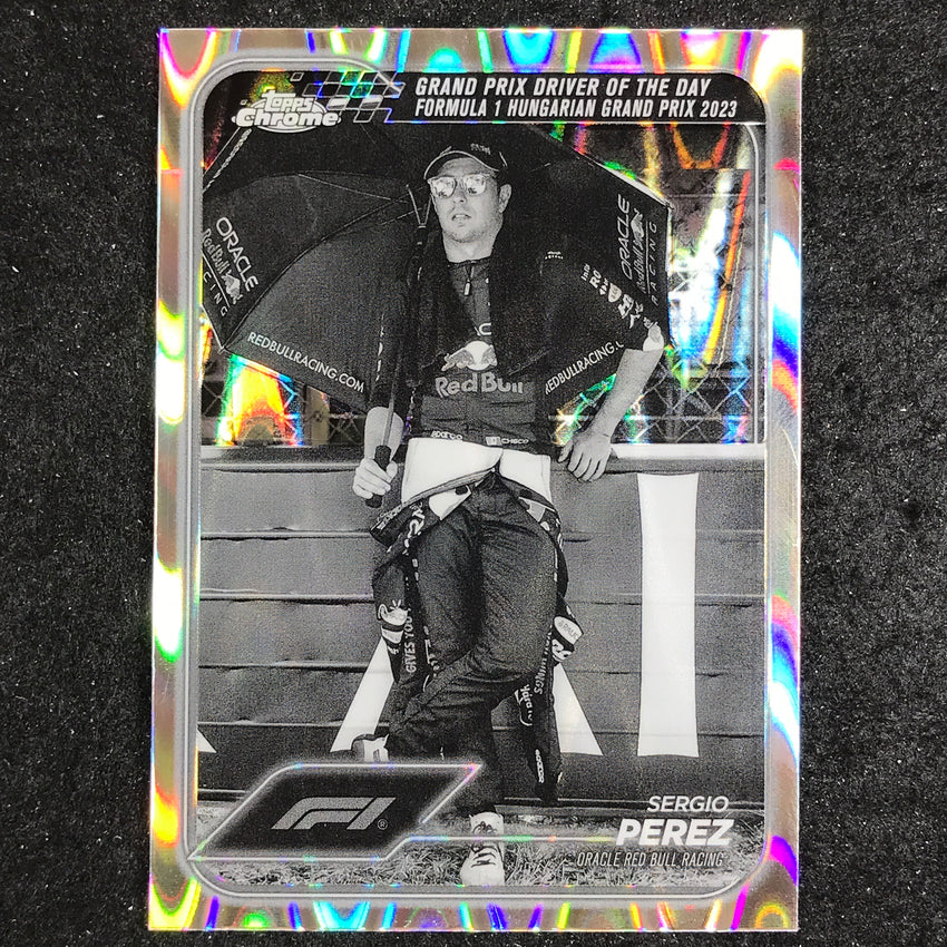 2024 Topps Chrome Formula 1 SERGIO PEREZ Black White RayWave #169