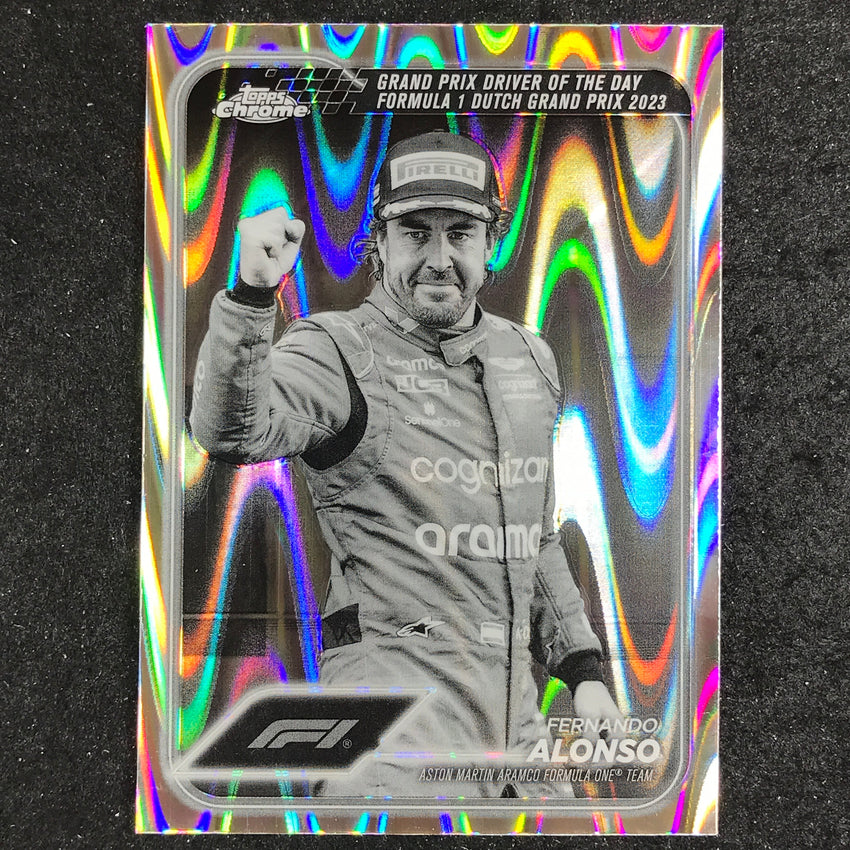 2024 Topps Chrome Formula 1 FERNANDO ALONSO Black White RayWave #171