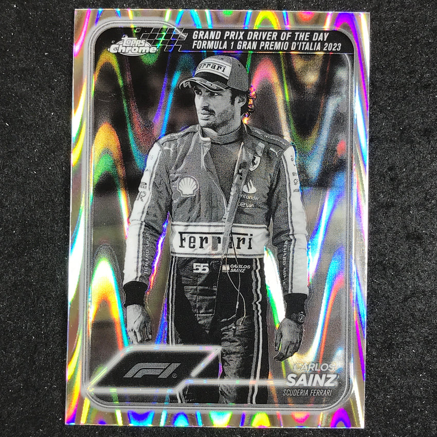 2024 Topps Chrome Formula 1 CARLOS SAINZ Black White RayWave #172