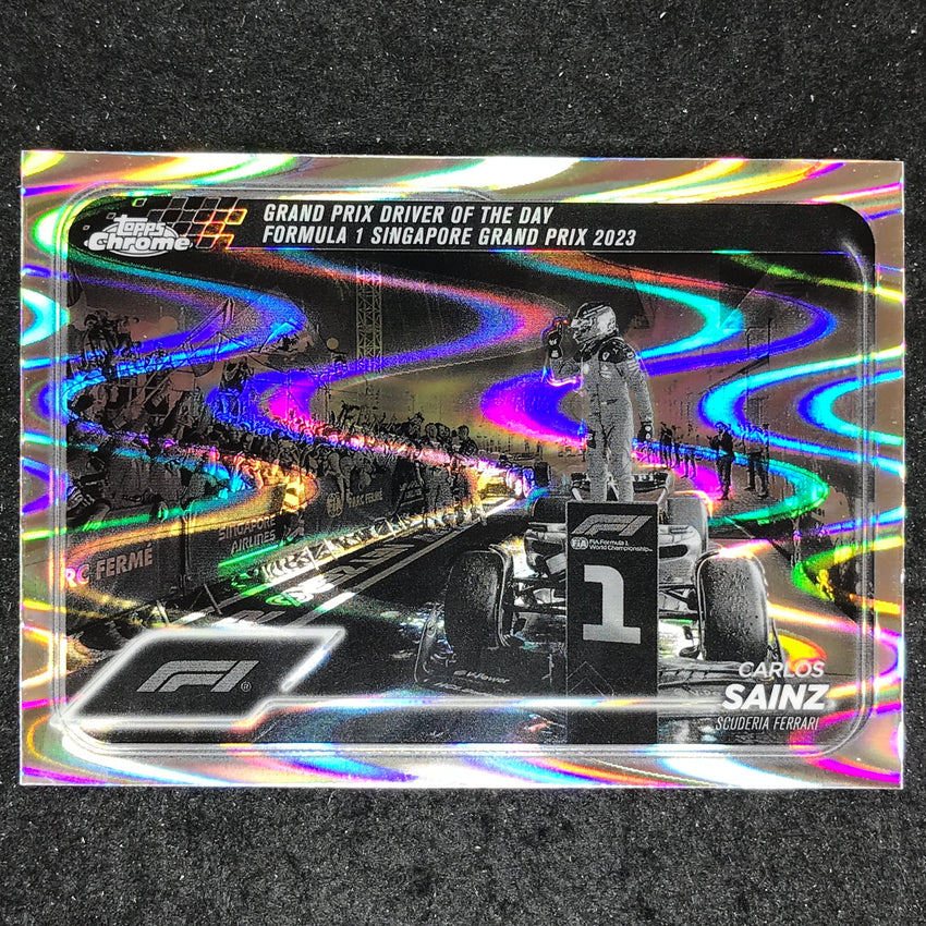 2024 Topps Chrome Formula 1 CARLOS SAINZ Black White RayWave #173