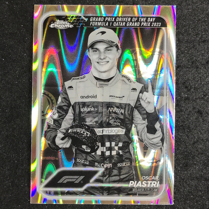 2024 Topps Chrome Formula 1 OSCAR PIASTRI Black White RayWave #175