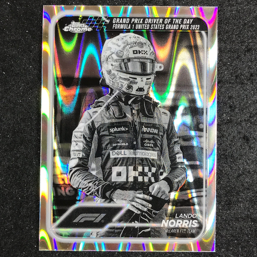 2024 Topps Chrome Formula 1 LANDO NORRIS Black White RayWave #176
